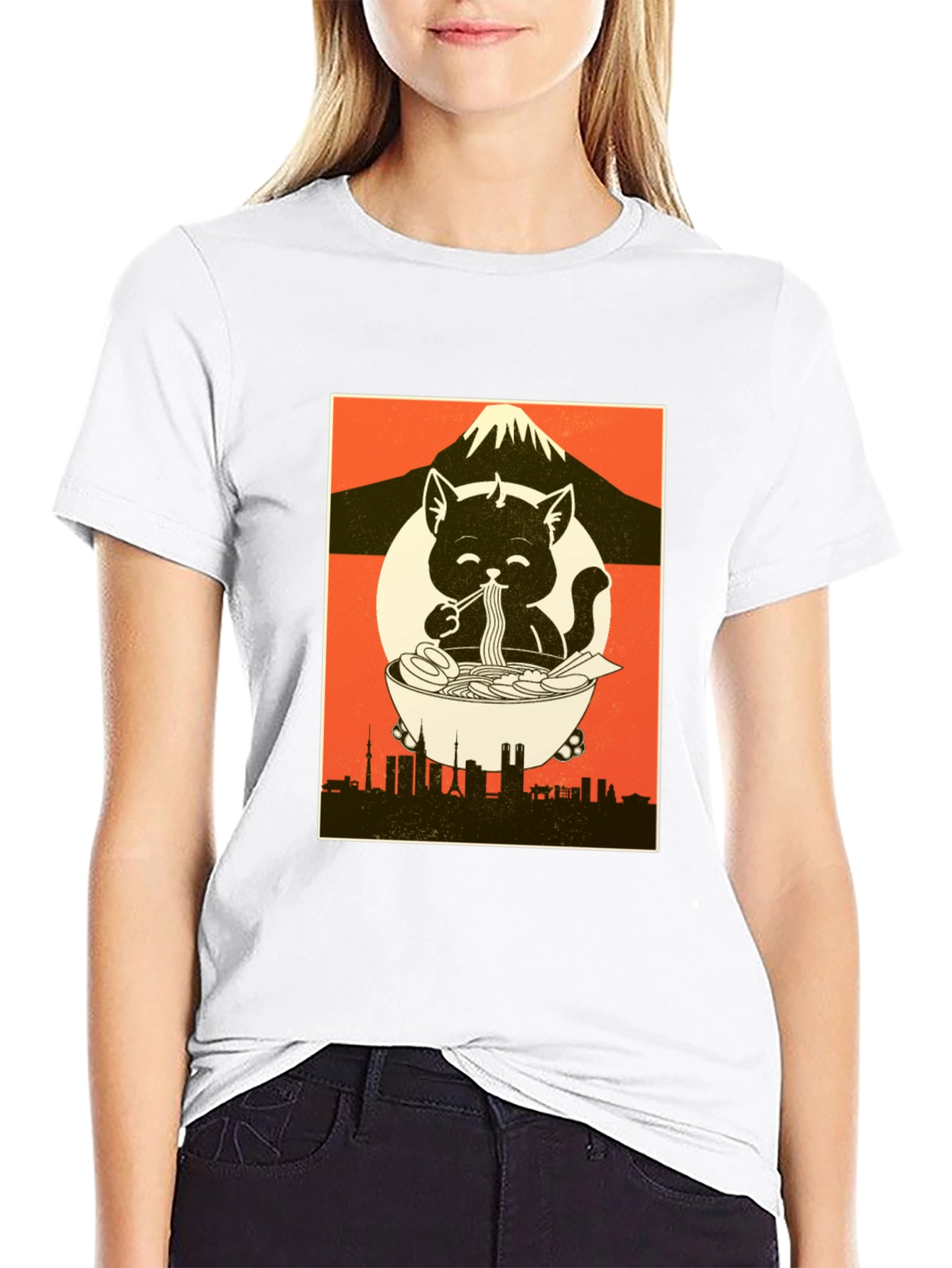 Ramen Cat Graphic Tee - Comfort & Style