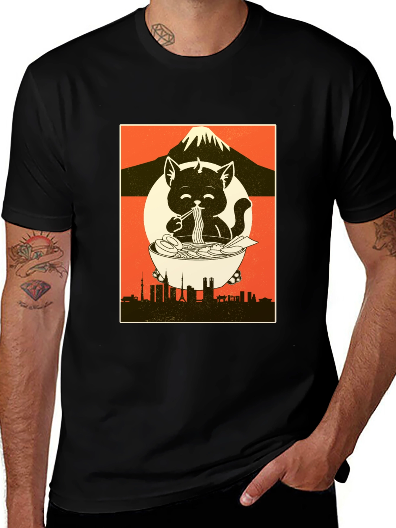 Ramen Cat Graphic Tee - Comfort & Style