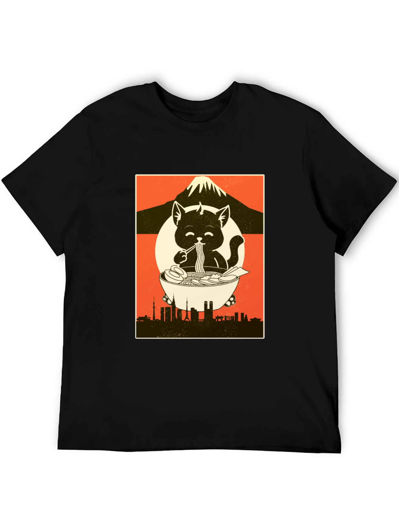 Ramen Cat Graphic Tee - Comfort & Style