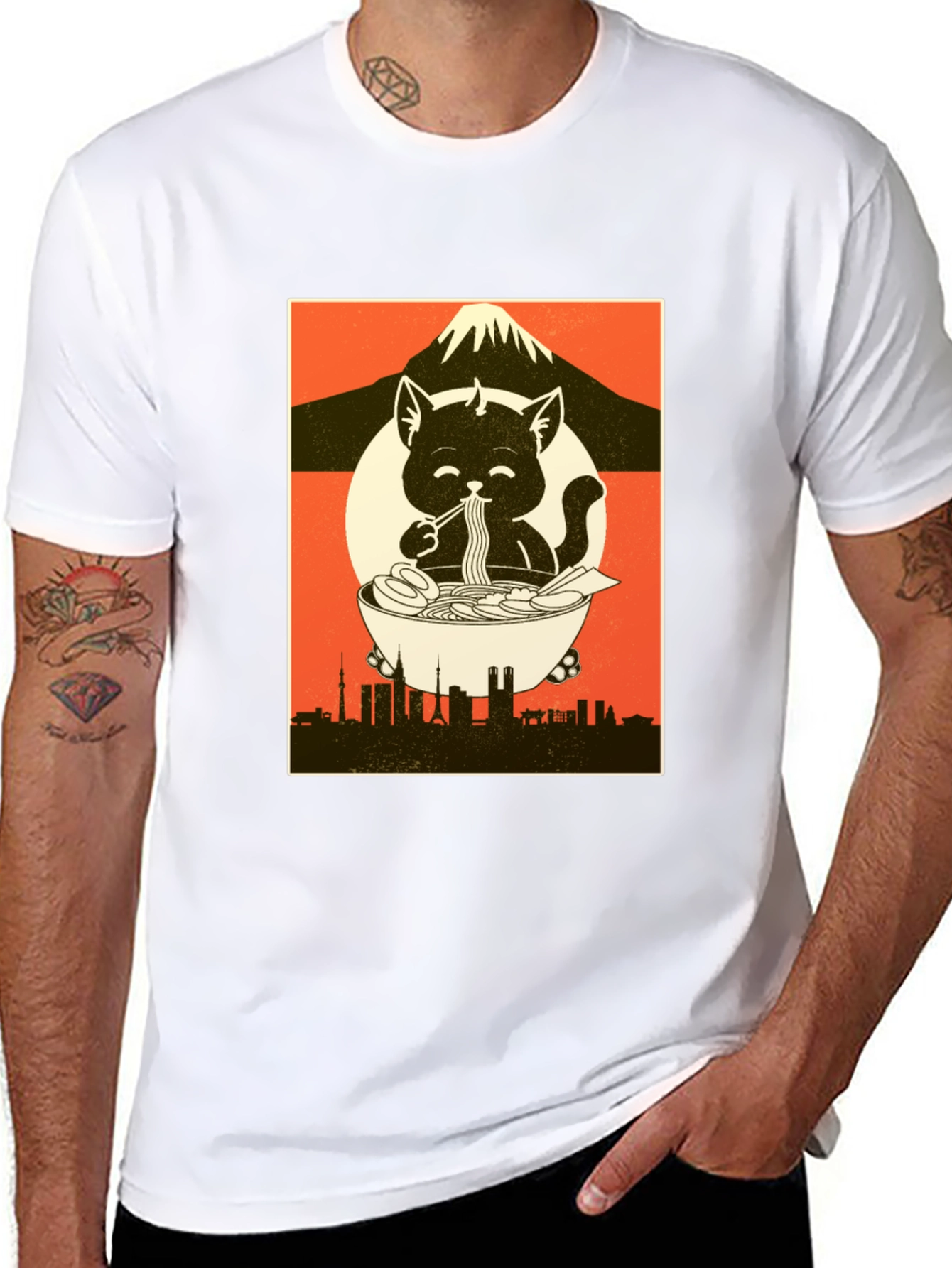 Ramen Cat Graphic Tee - Comfort & Style