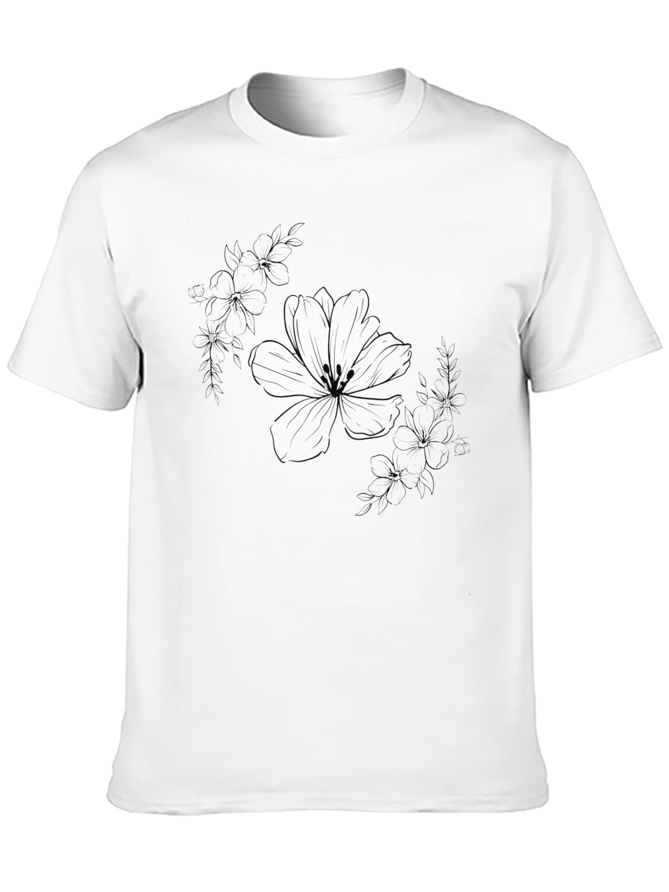 Black Floral Graphic T-Shirt - Modern Comfort