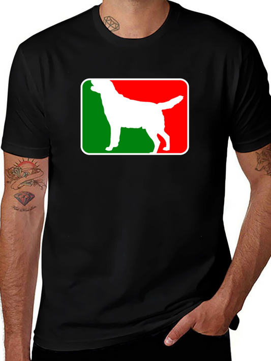 Dog Silhouette Graphic Tee - Black Cotton Blend