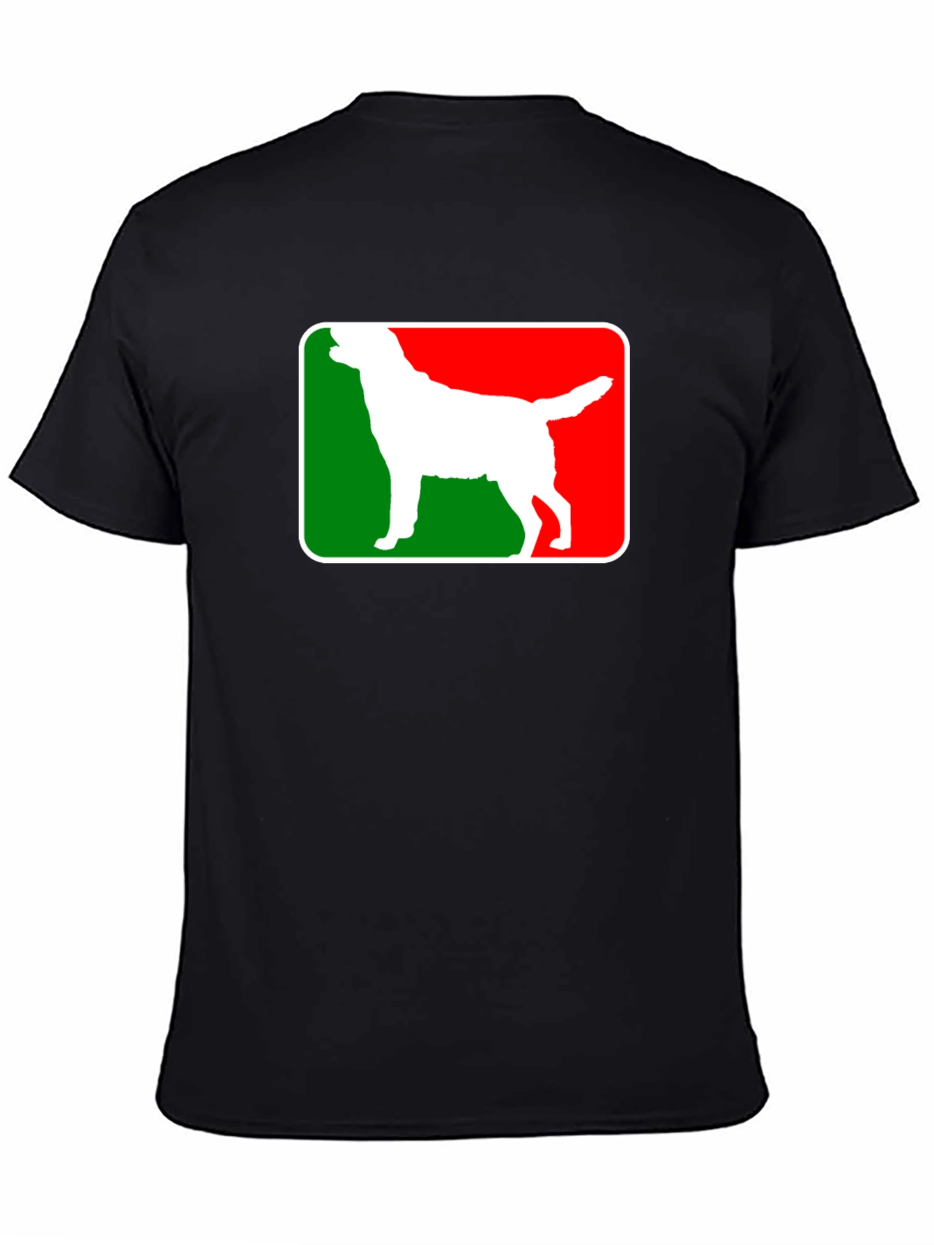 Dog Silhouette Graphic Tee - Black Cotton Blend