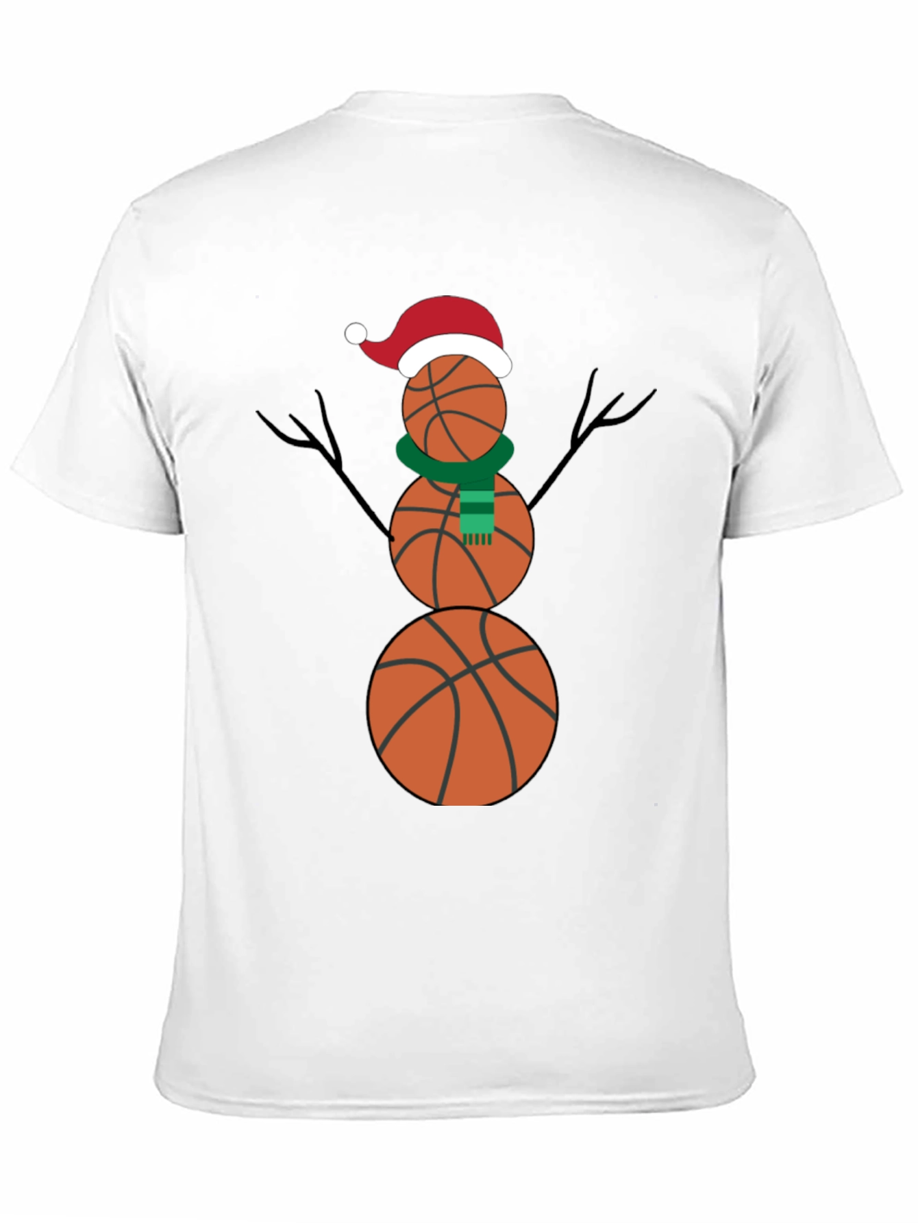Basketball Snowman Holiday T-Shirt