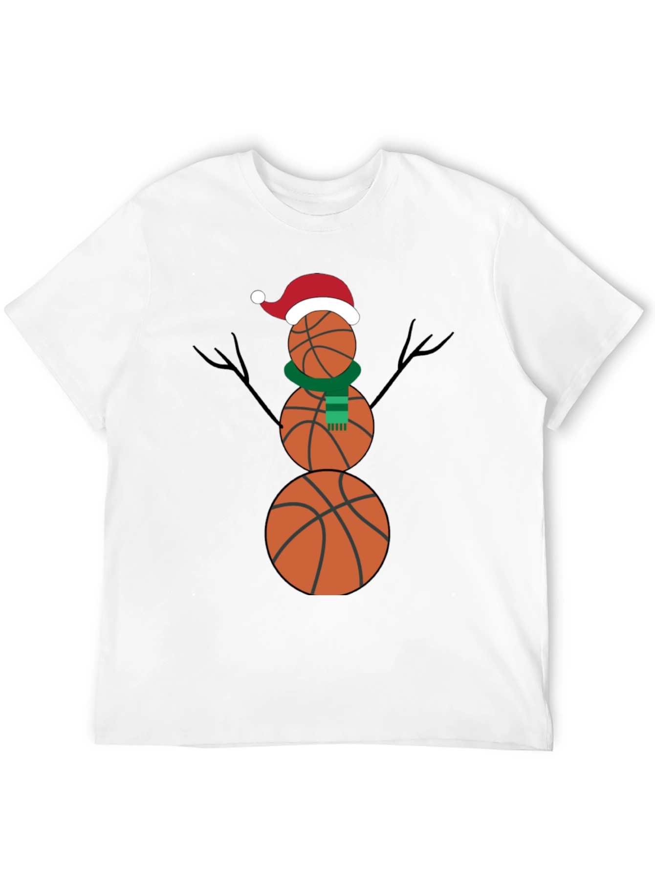 Basketball Snowman Holiday T-Shirt