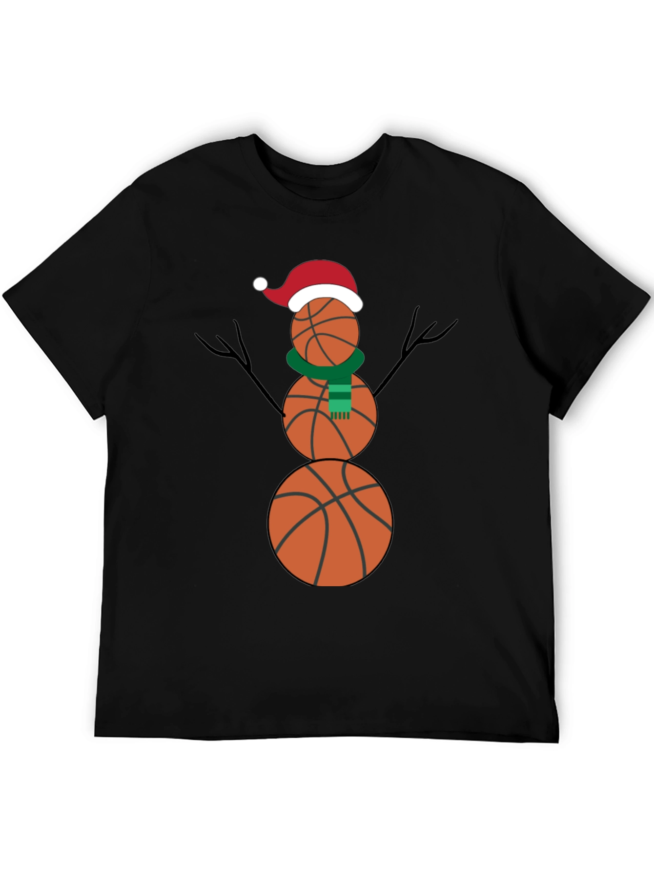 Basketball Snowman Holiday T-Shirt