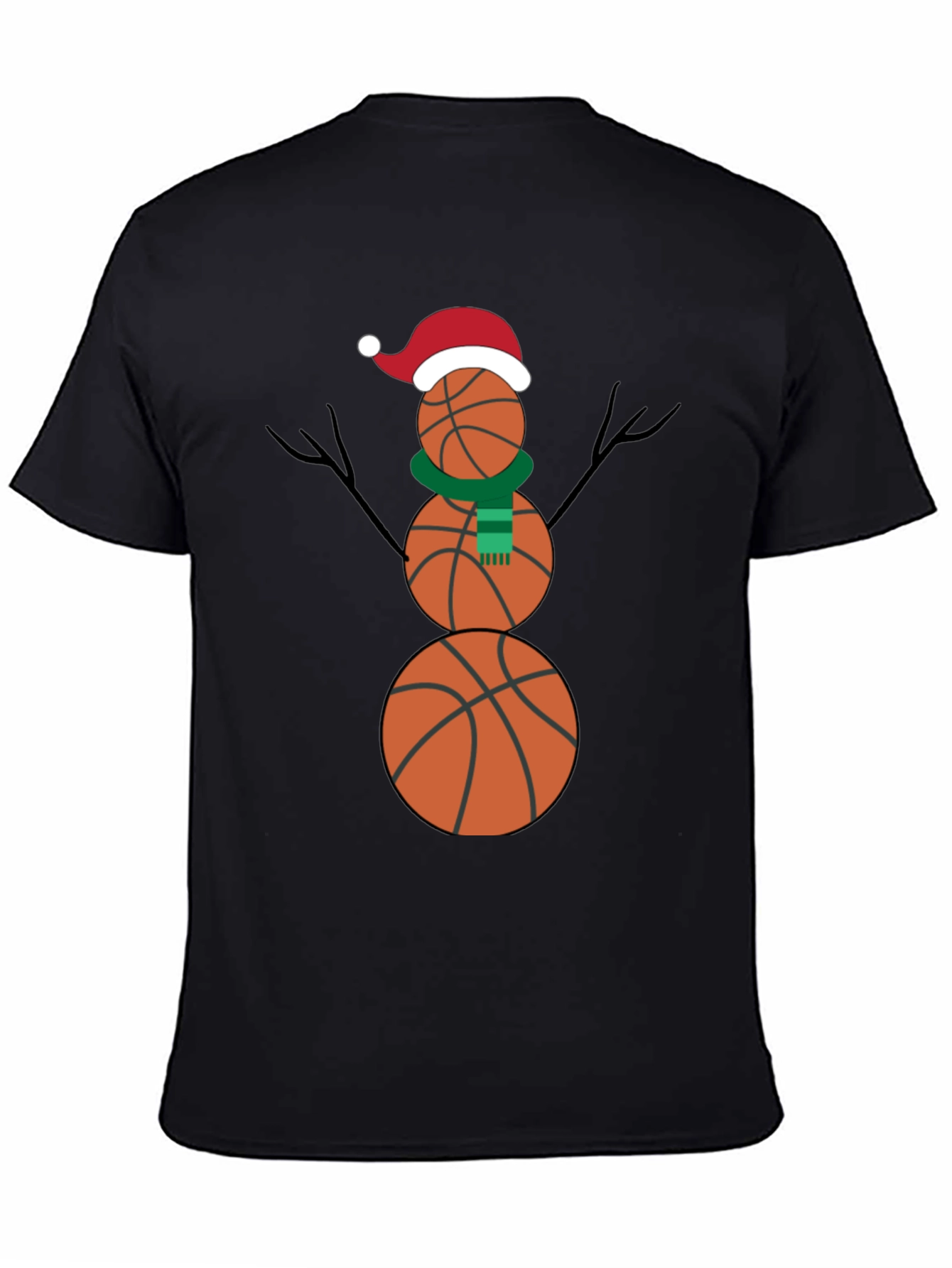 Basketball Snowman Holiday T-Shirt