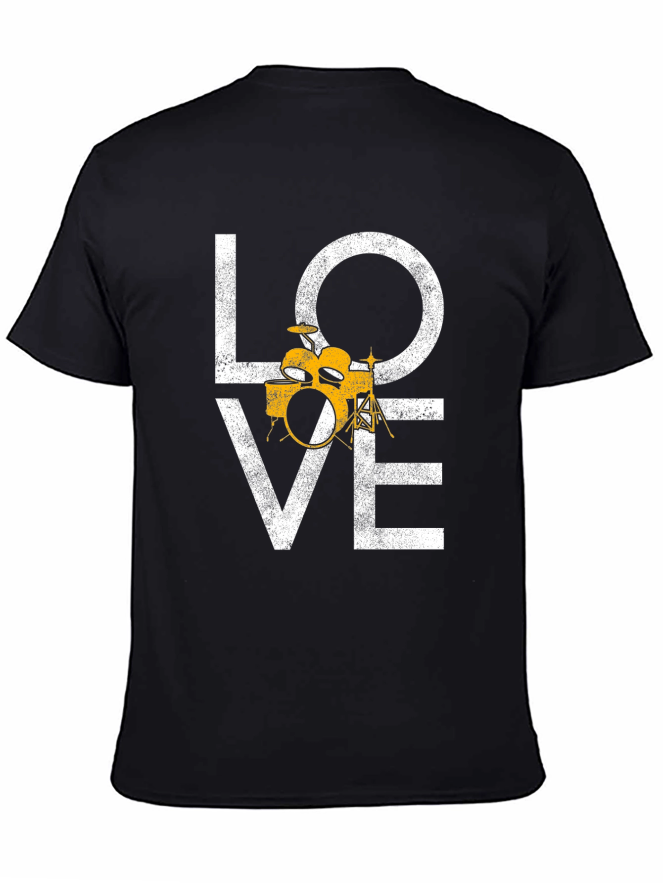 Love Drums Graphic Tee - Black Cotton T-Shirt