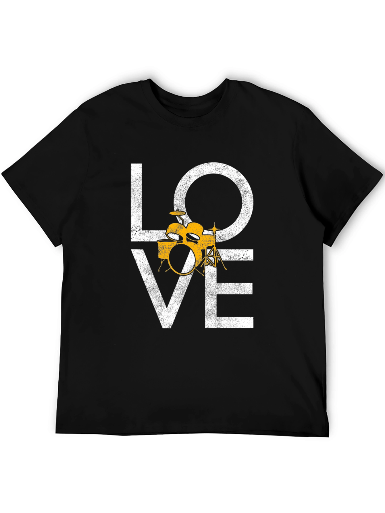 Love Drums Graphic Tee - Black Cotton T-Shirt