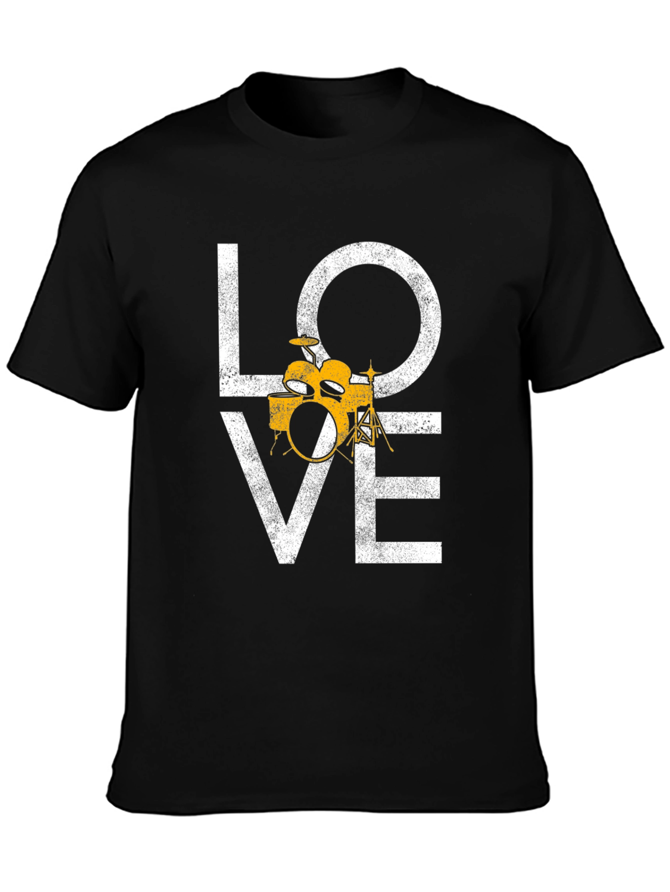 Love Drums Graphic Tee - Black Cotton T-Shirt