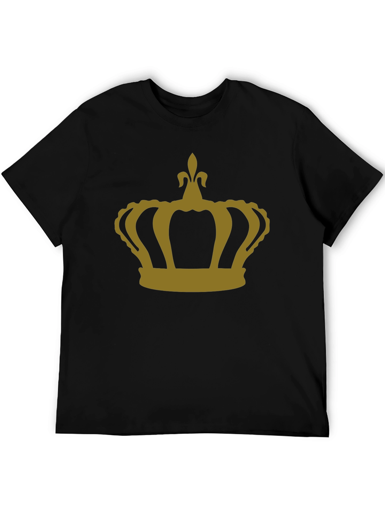 Crown Graphic T-Shirt - Gold Print on Black