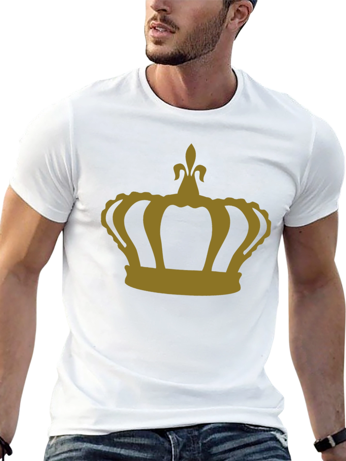 Crown Graphic T-Shirt - Gold Print on Black