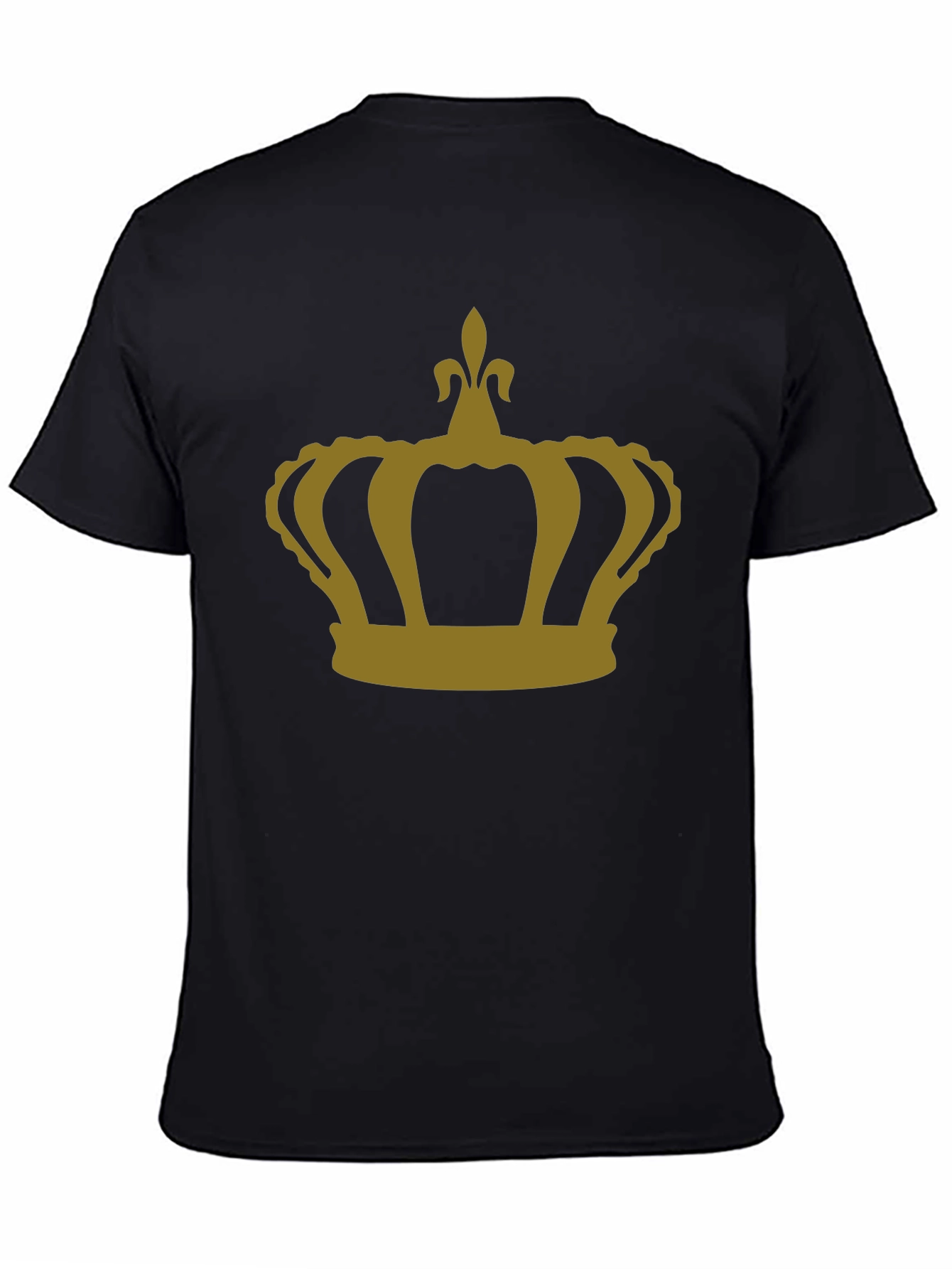 Crown Graphic T-Shirt - Gold Print on Black