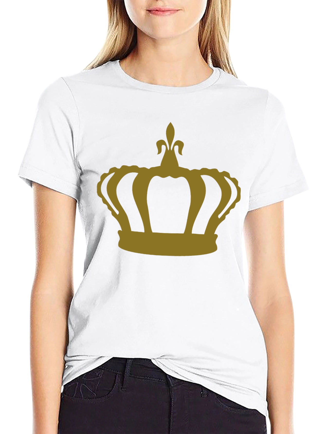 Crown Graphic T-Shirt - Gold Print on Black