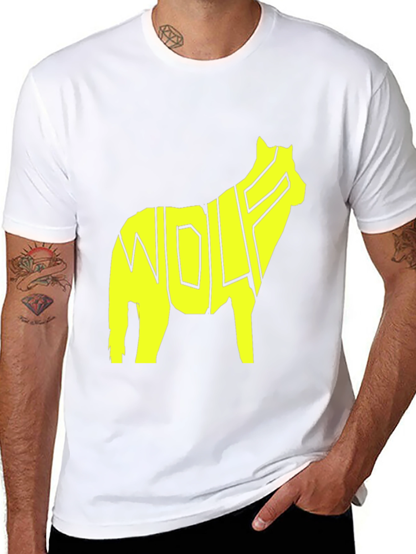 Wolf Silhouette Graphic Tee - Black T-Shirt