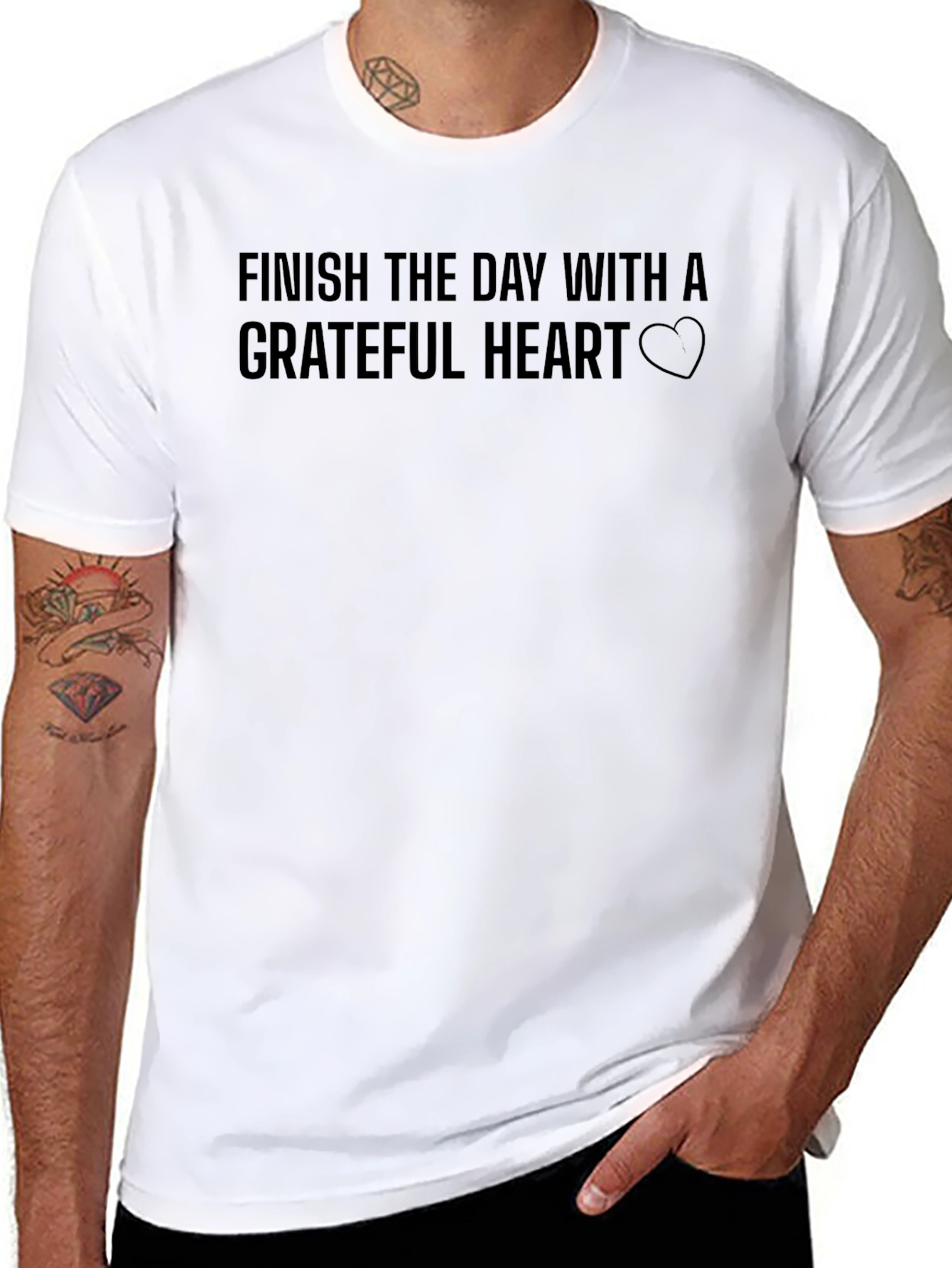Grateful Heart Graphic Tee - Soft Cotton Blend Shirt