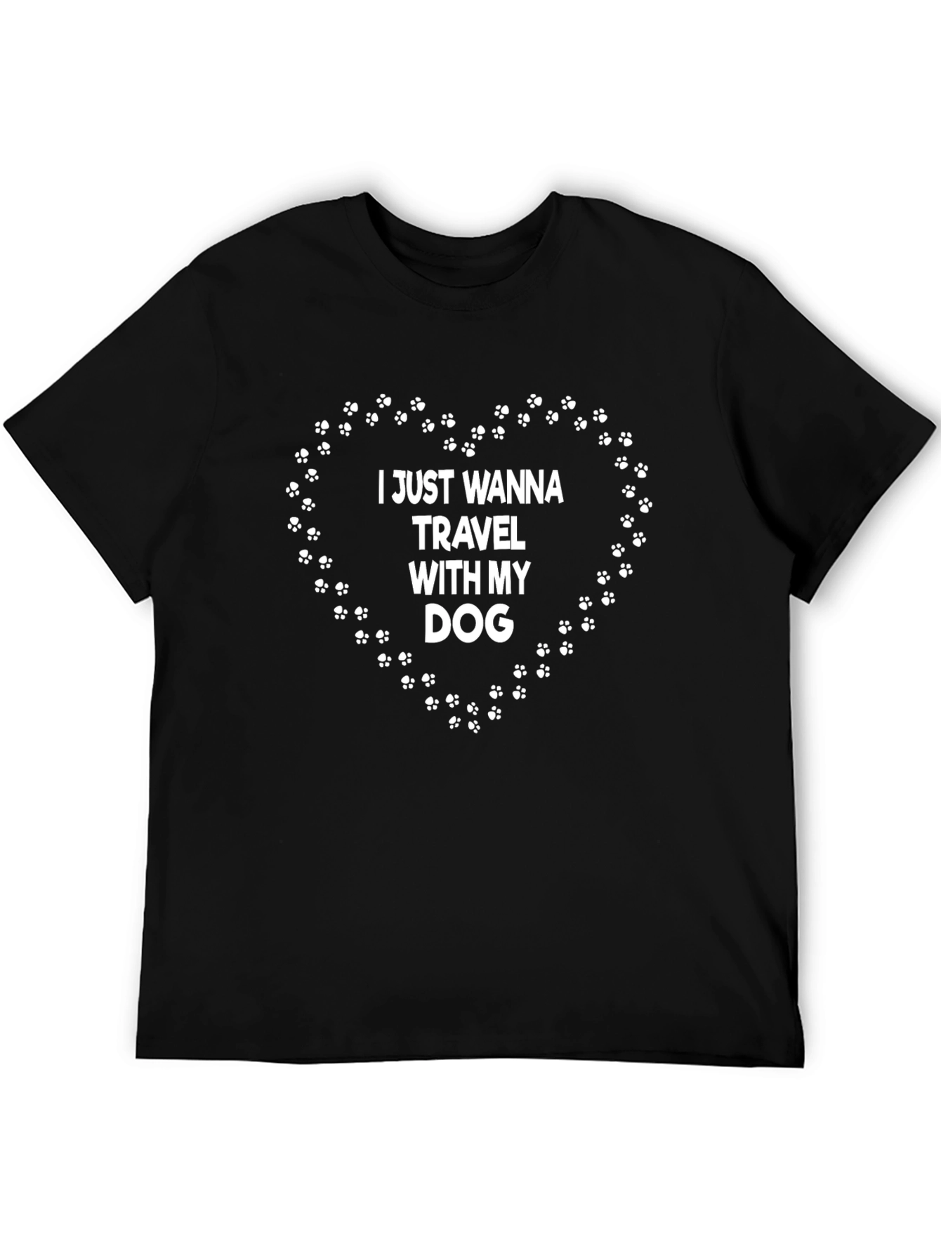 Dog Lover Travel T-Shirt - Paw Print Heart