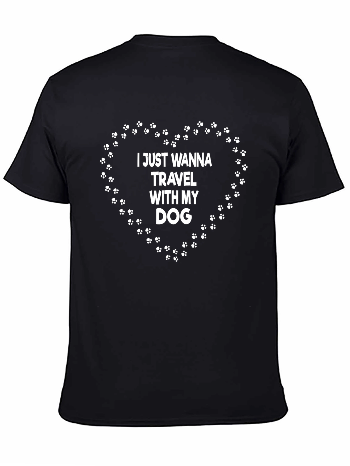 Dog Lover Travel T-Shirt - Paw Print Heart