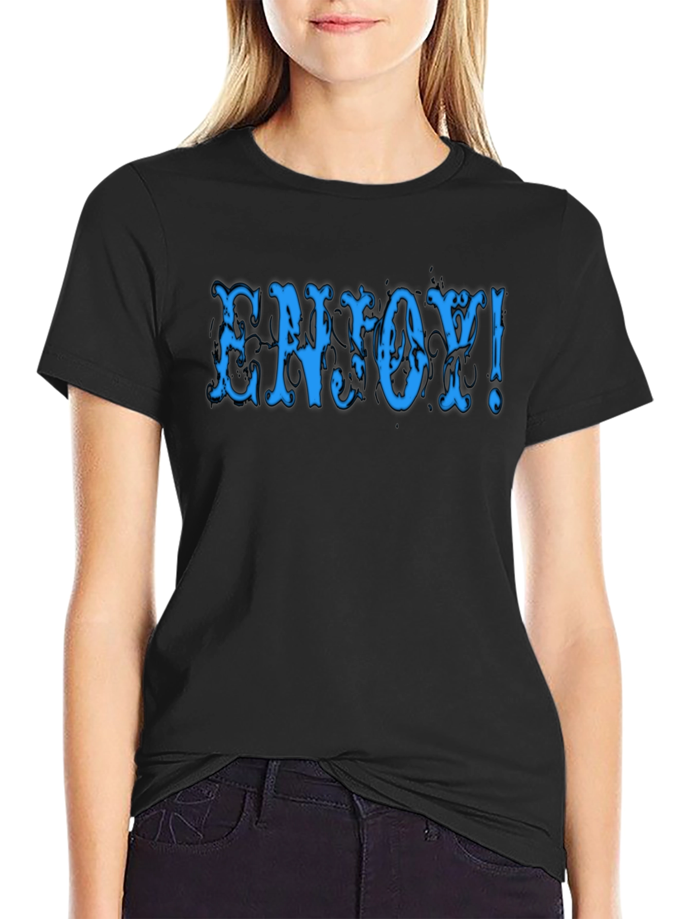 Enjoy! Black Graphic Tee Shirt