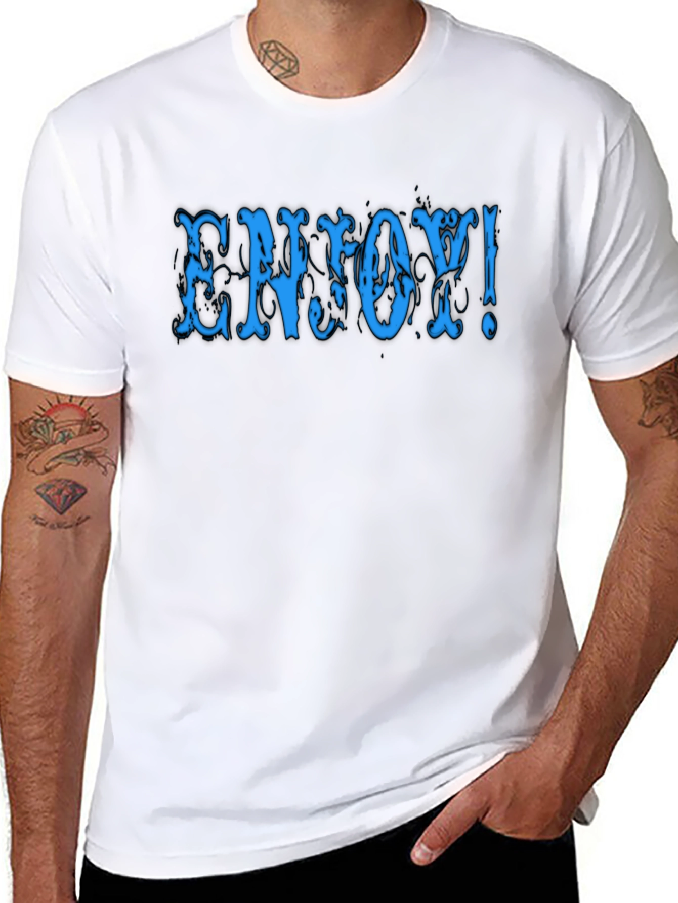 Enjoy! Black Graphic Tee Shirt