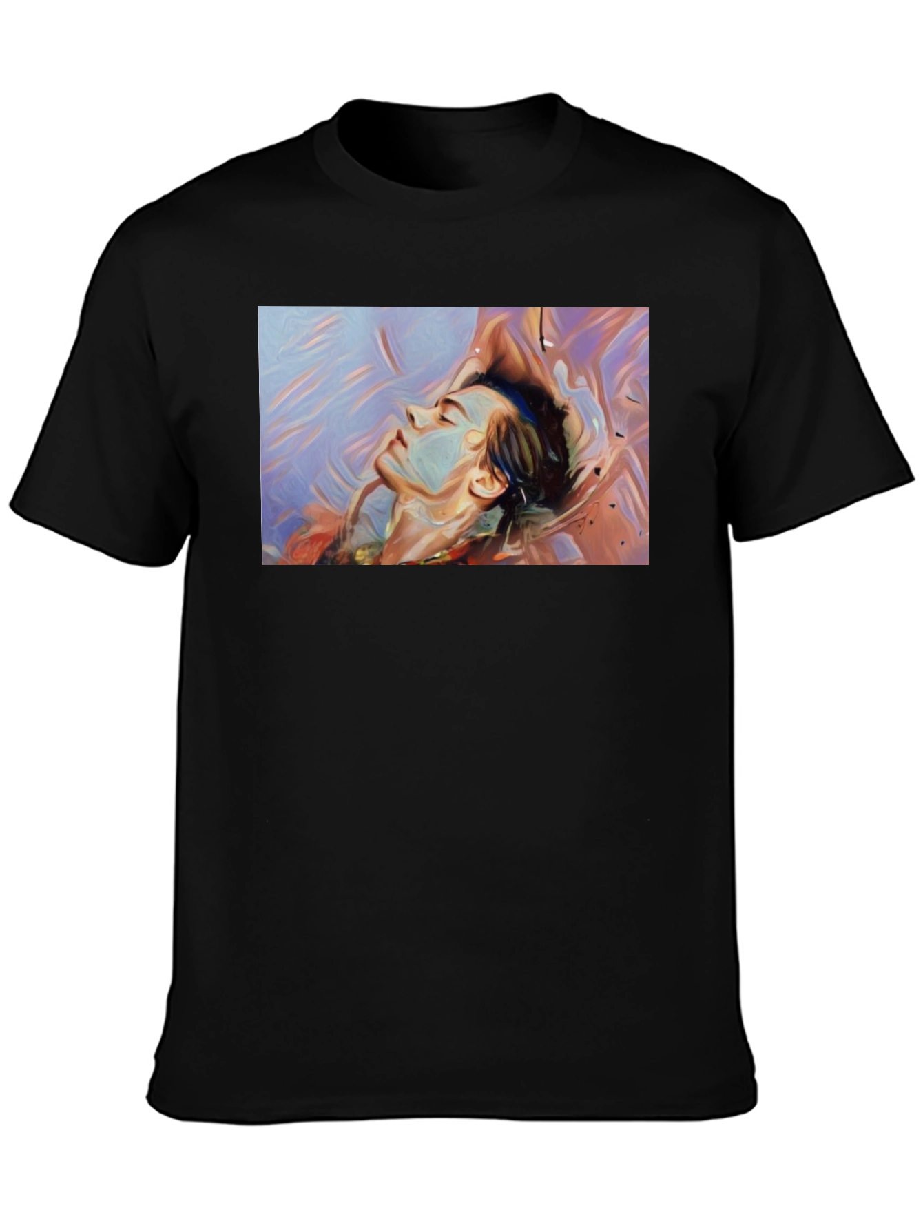 Abstract Dreamscape Graphic Black T-Shirt