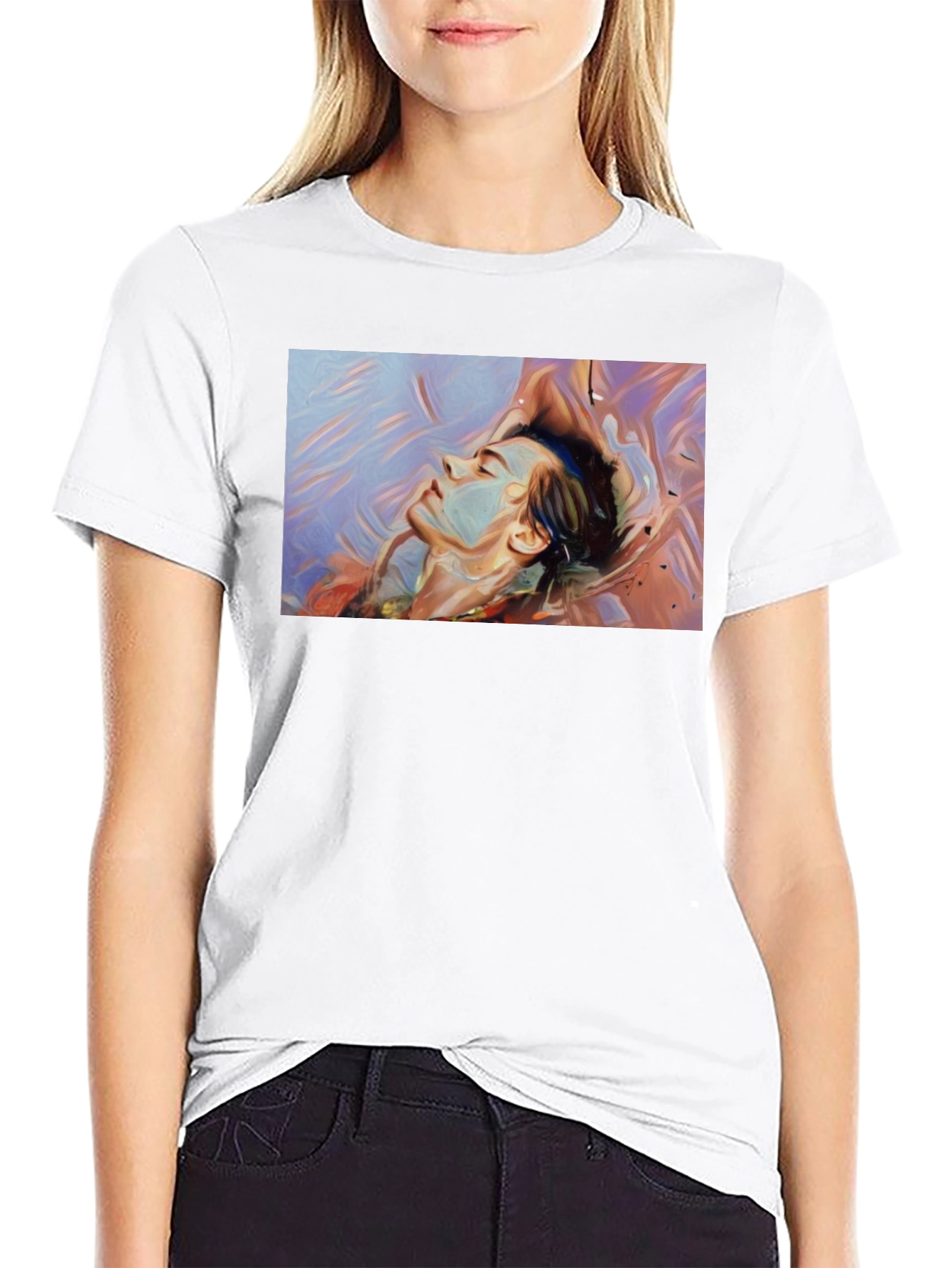 Abstract Dreamscape Graphic Black T-Shirt