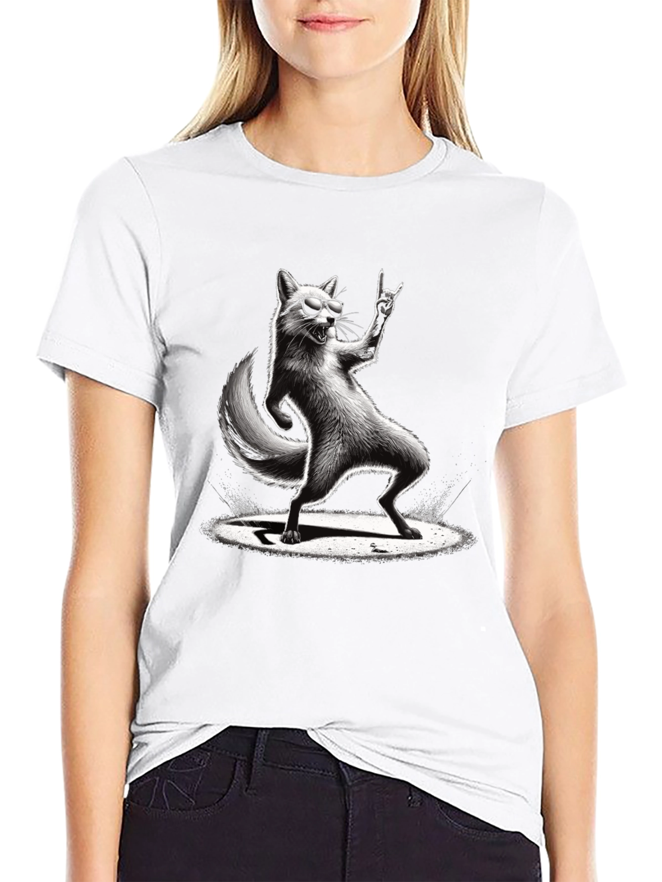 Rockin Fox Graphic Tee - Cool Animal T-Shirt