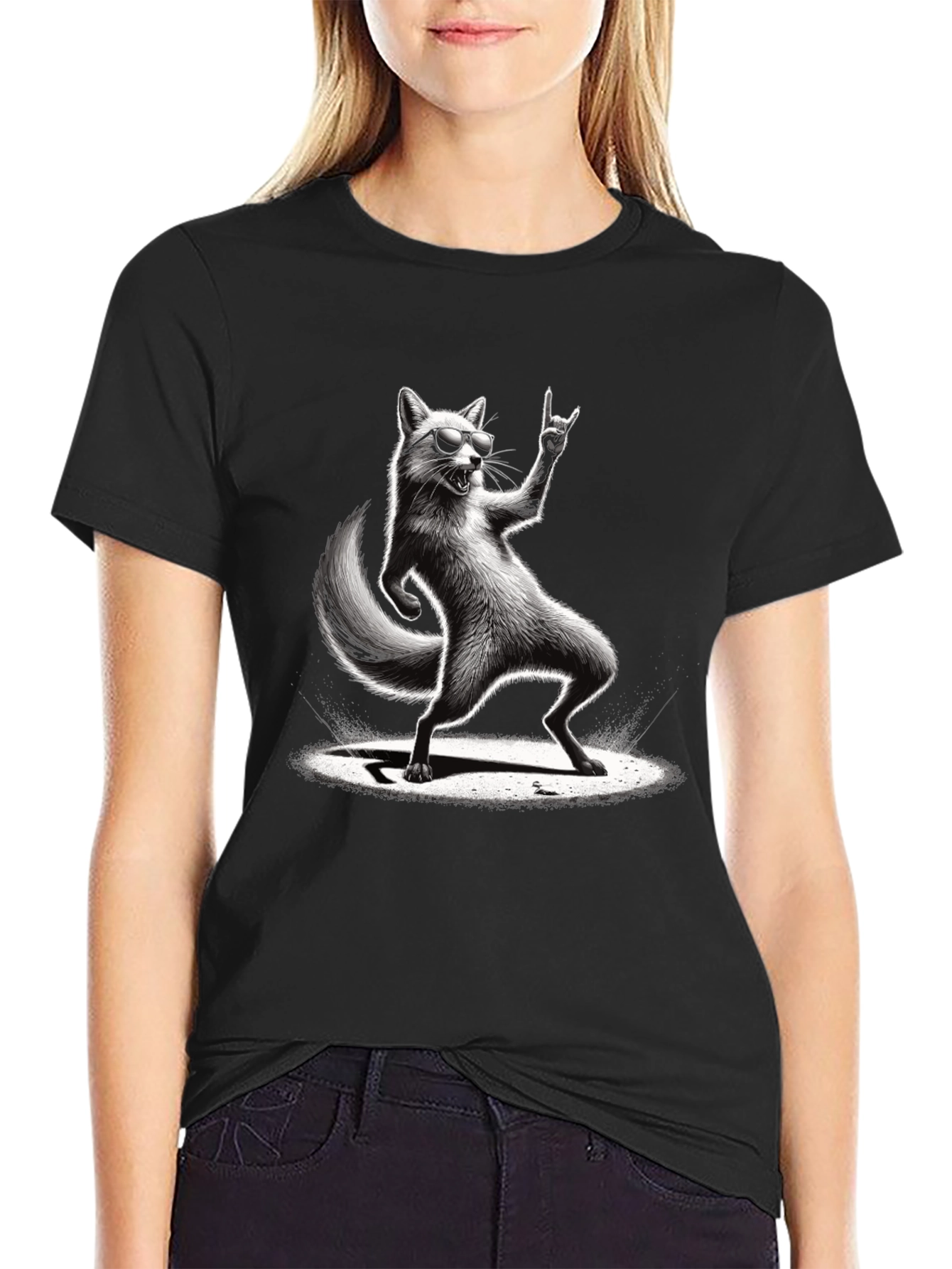 Rockin Fox Graphic Tee - Cool Animal T-Shirt