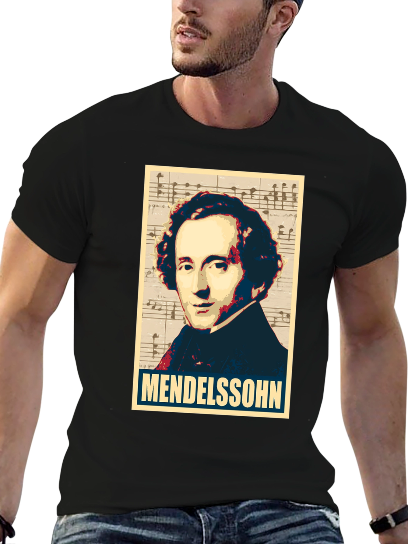 Mendelssohn Portrait Graphic Tee - Music Lovers T-Shirt