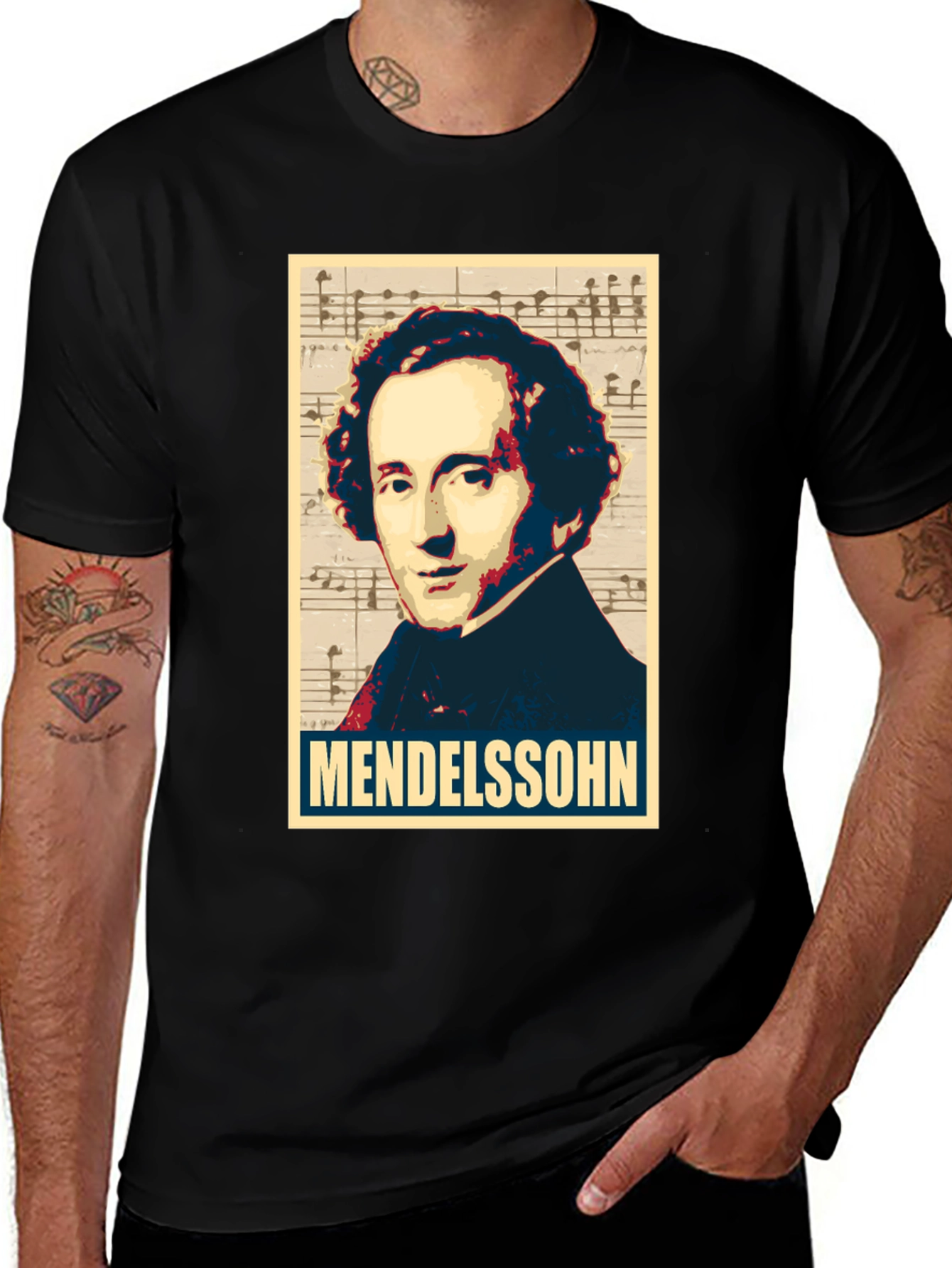 Mendelssohn Portrait Graphic Tee - Music Lovers T-Shirt