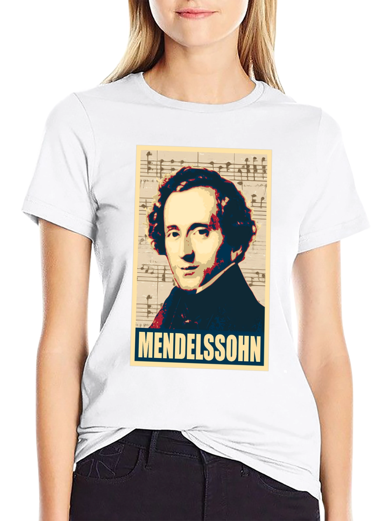 Mendelssohn Portrait Graphic Tee - Music Lovers T-Shirt