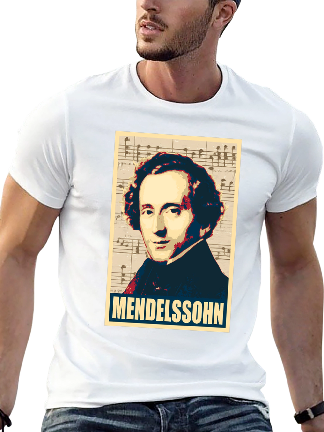 Mendelssohn Portrait Graphic Tee - Music Lovers T-Shirt