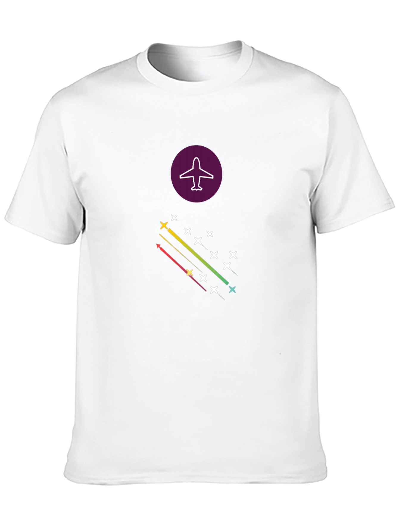 Airplane Stars Graphic Tee - Stylish Black T-Shirt