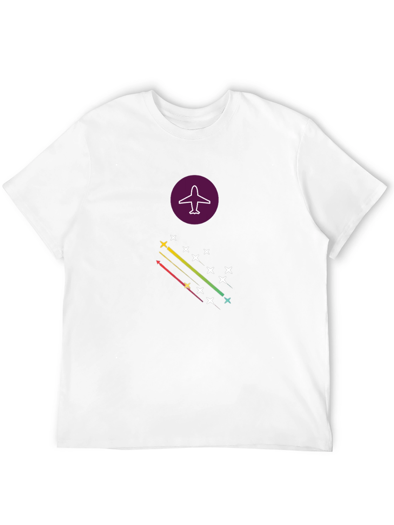Airplane Stars Graphic Tee - Stylish Black T-Shirt