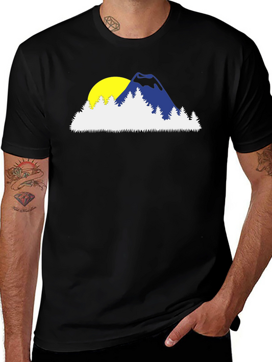 Mountain Sunset Graphic Tee - Black