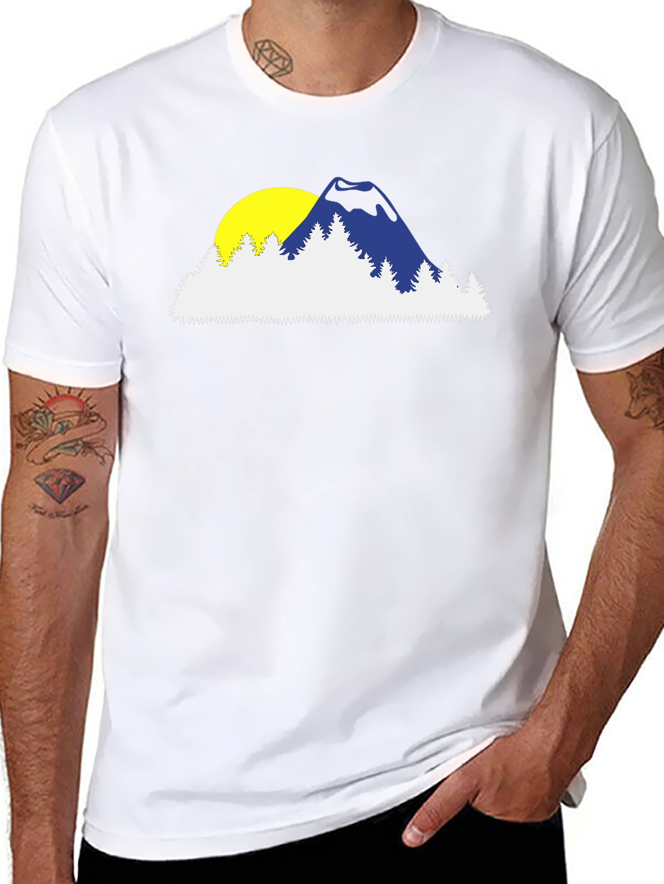 Mountain Sunset Graphic Tee - Black