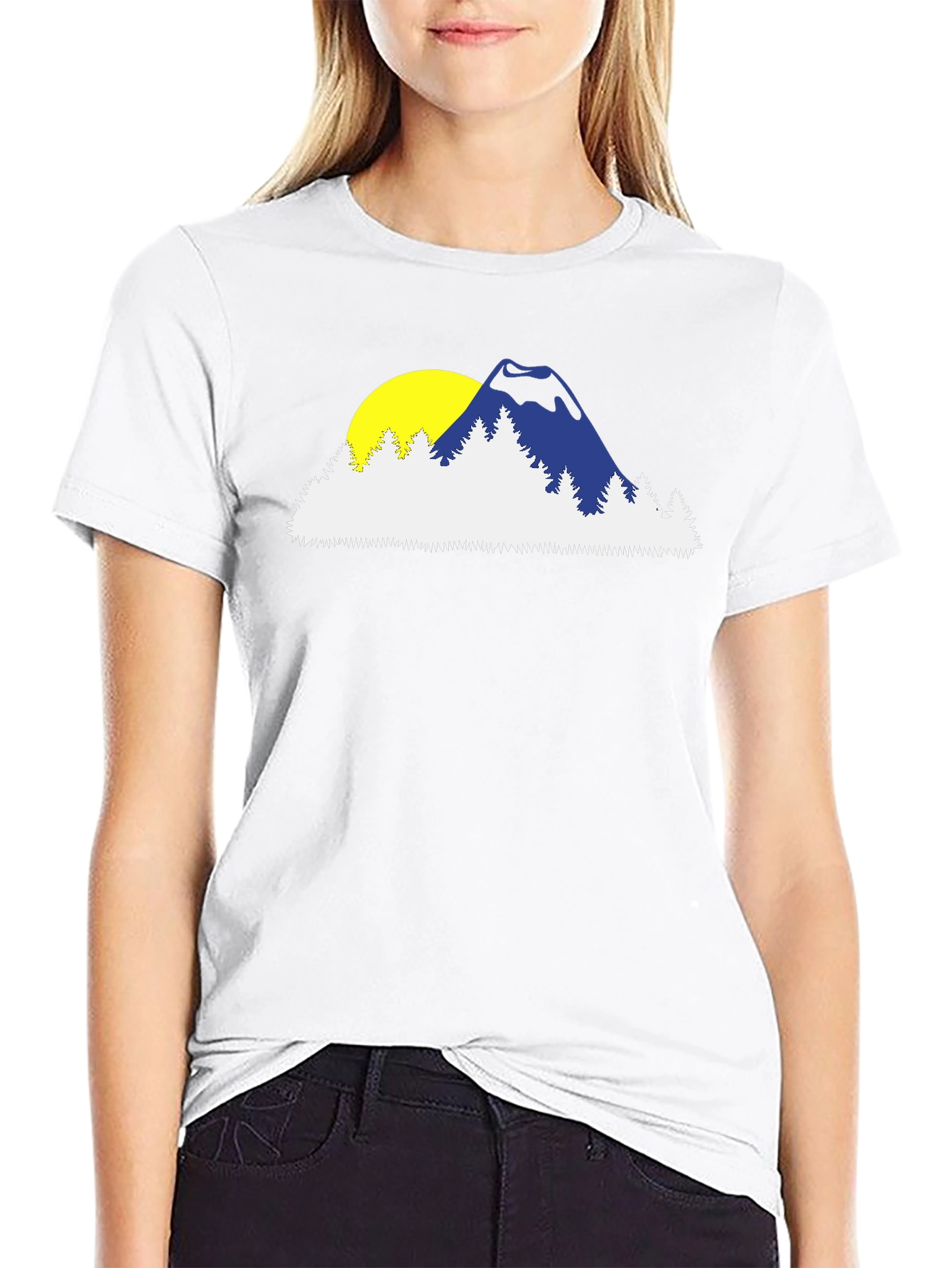 Mountain Sunset Graphic Tee - Black