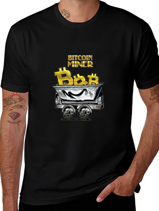 Bitcoin Miner Graphic Tee - Black Cotton T-Shirt