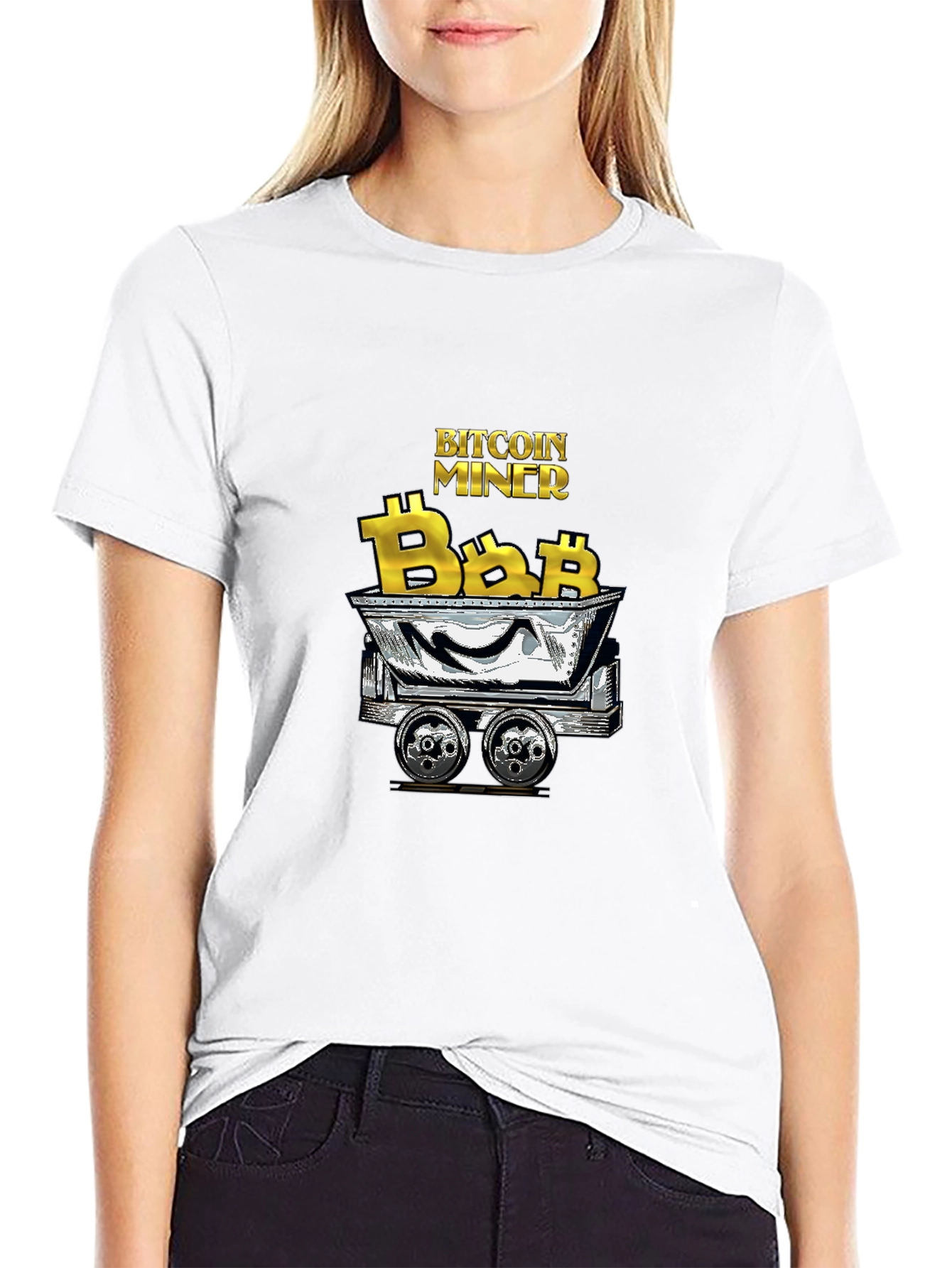 Bitcoin Miner Graphic Tee - Black Cotton T-Shirt