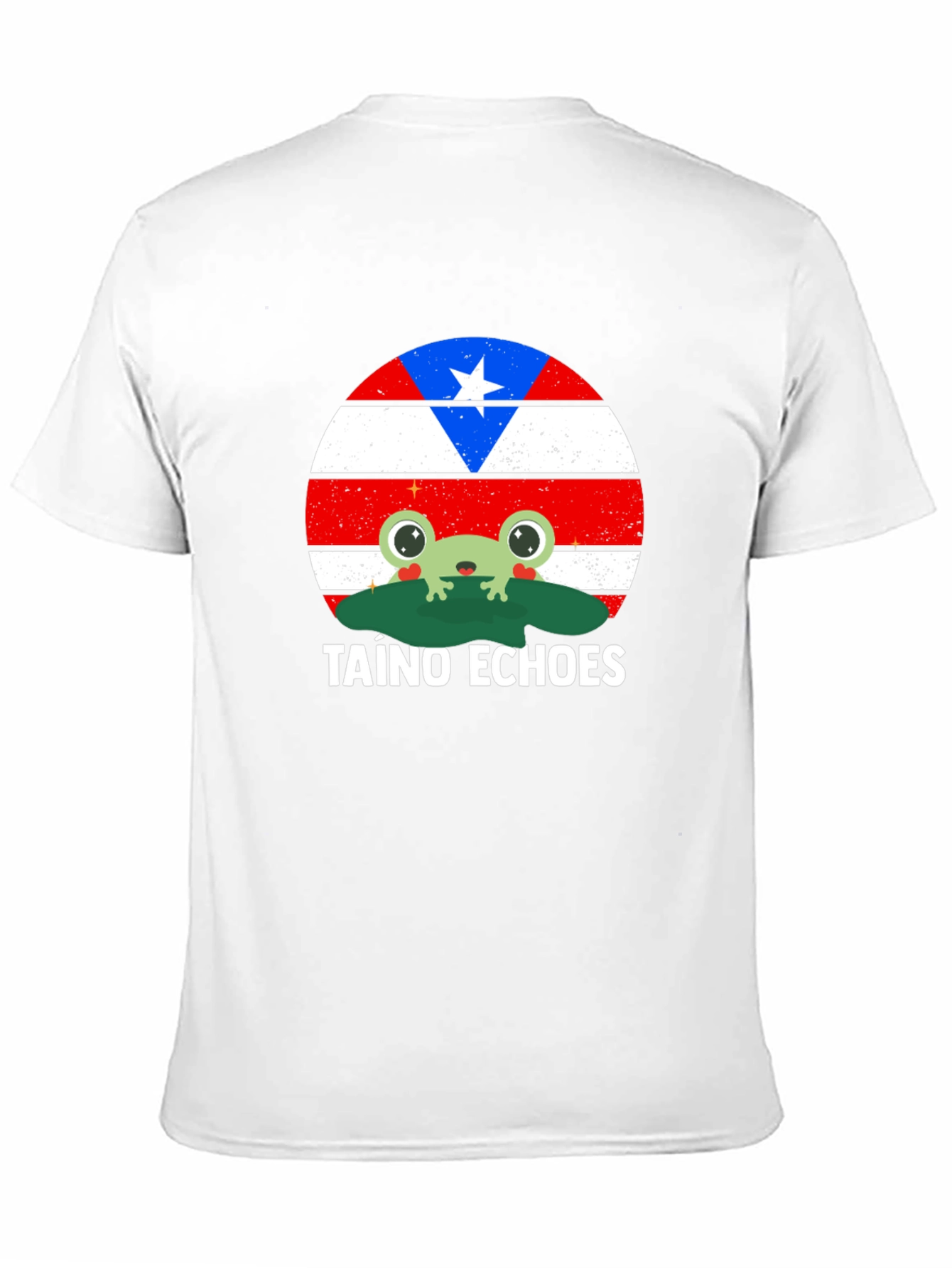 Taino Echoes Frog Graphic Tee - Puerto Rico Flag