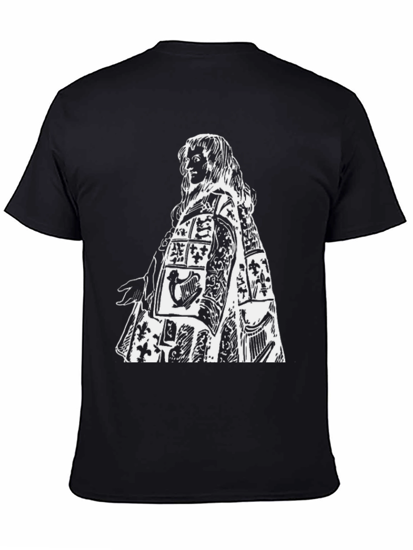 Artistic Figure Print Black Tee