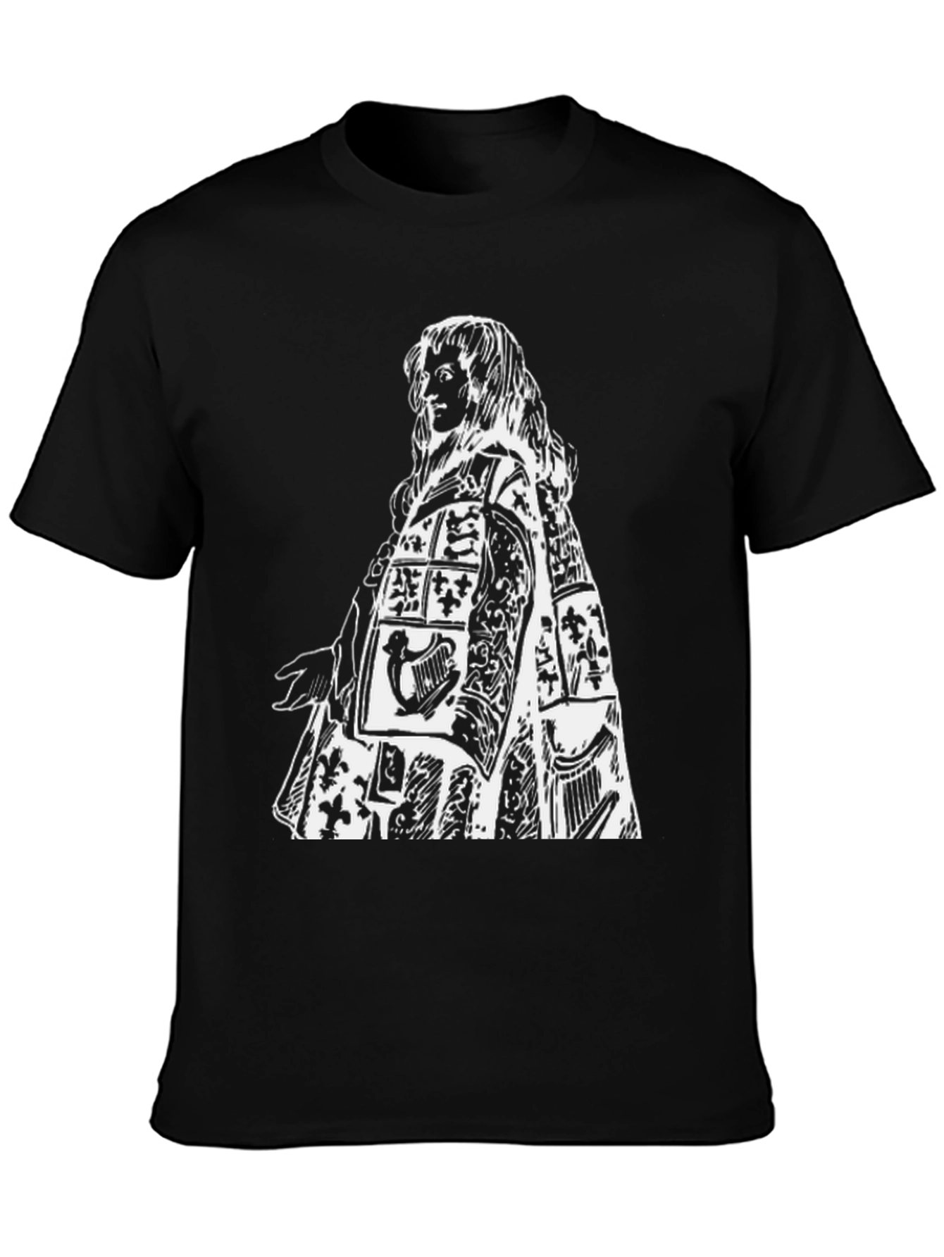 Artistic Figure Print Black Tee