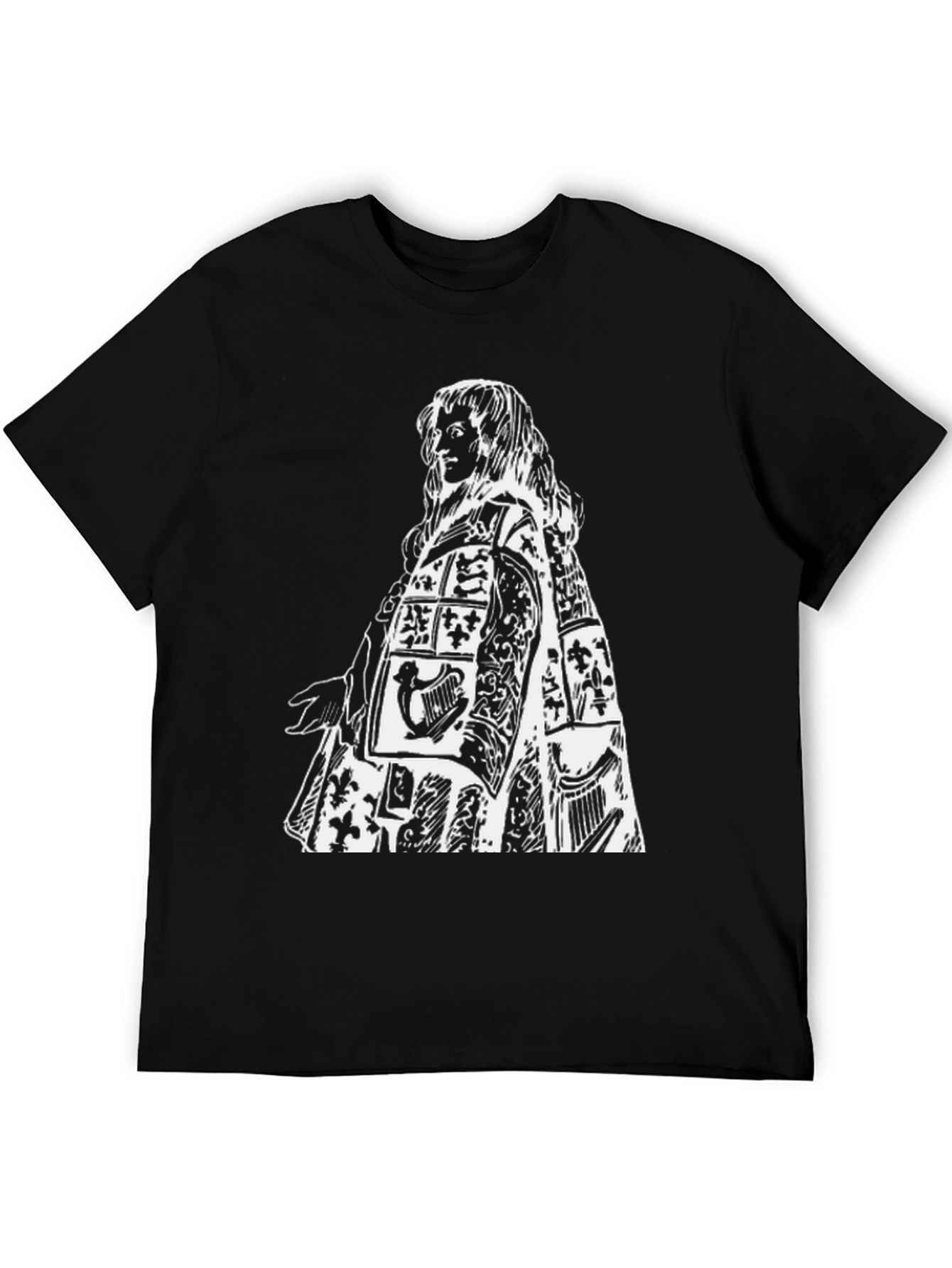 Artistic Figure Print Black Tee