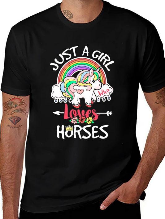 Just A Girl Who Loves Horses Unicorn T-Shirt