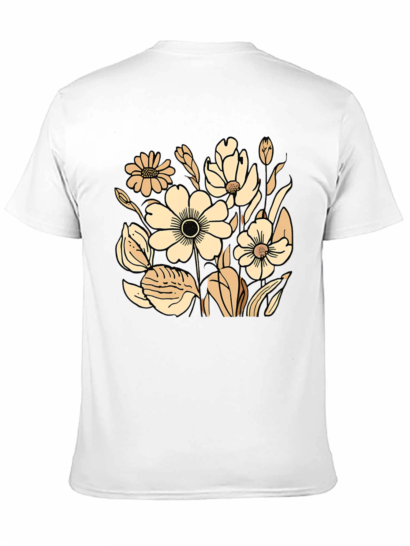Floral Graphic Print Black T-Shirt