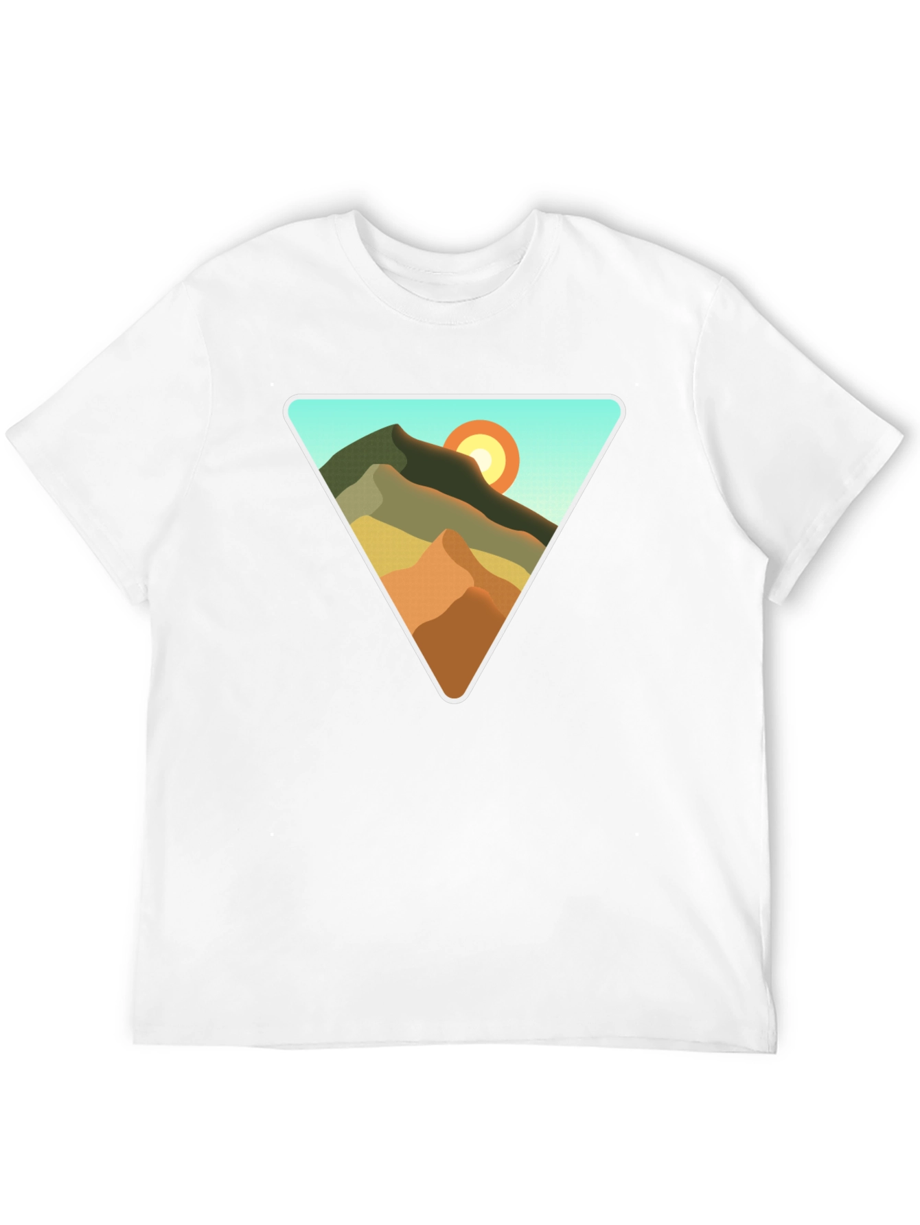 Geometric Mountain Scene T-Shirt