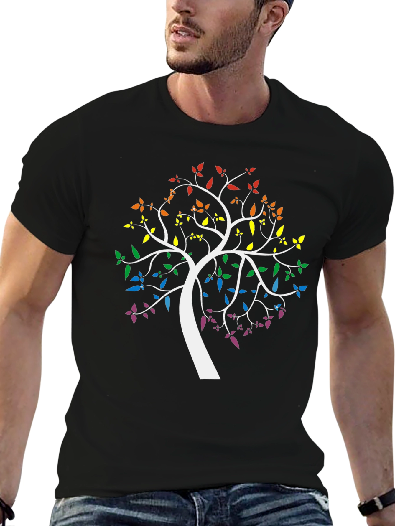 Rainbow Tree of Life Black T-Shirt