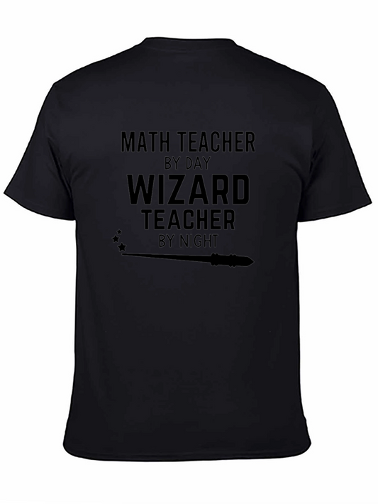 Math Teacher Wizard Teacher Funny Novelty Graphic T-Shirt