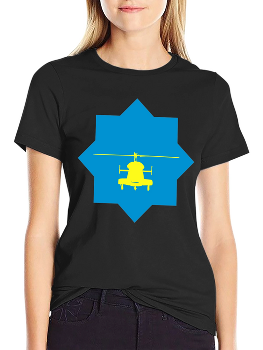 Helicopter Graphic Tee - Stylish Black Cotton T-Shirt