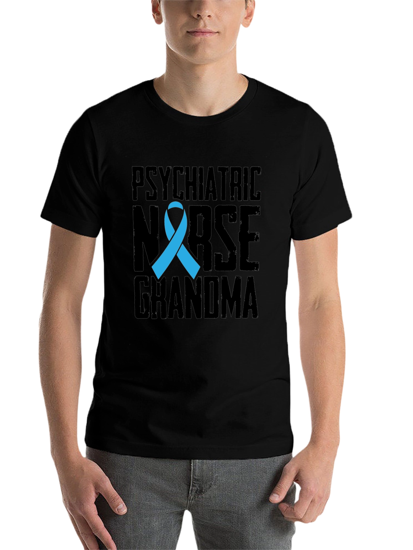 Psychiatric Nurse Grandma T-Shirt - Awareness Ribbon Tee